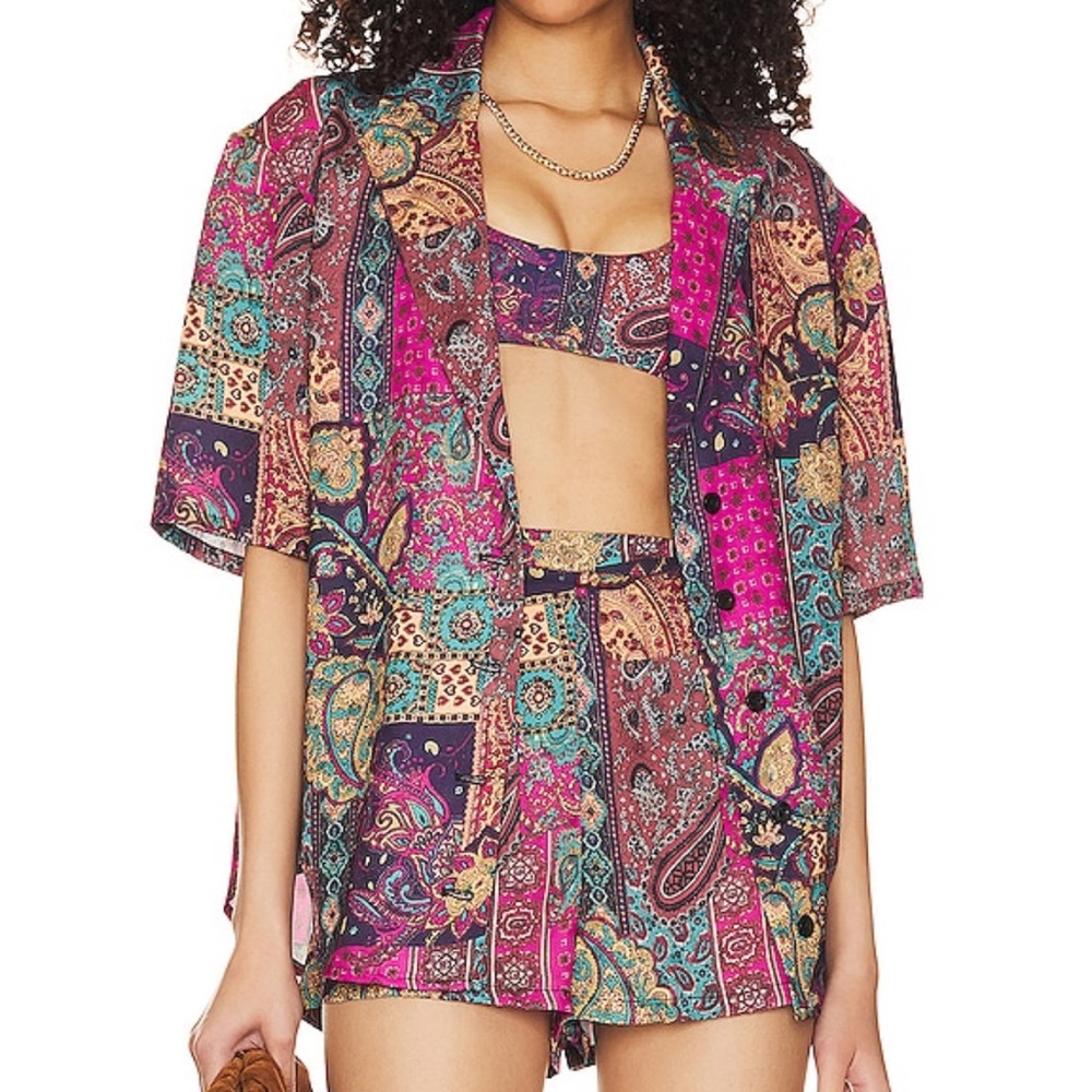 House of Harlow REVOLVE Bari Shirt in Pink Multi